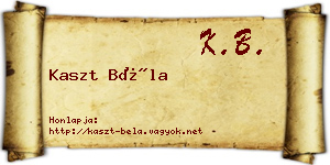 Kaszt Béla névjegykártya