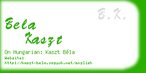 bela kaszt business card
