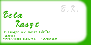 bela kaszt business card